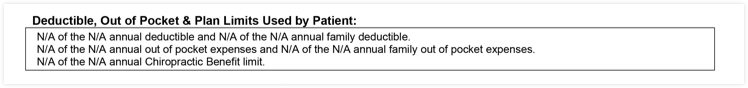 EOB section deductible, out-of-pocket
