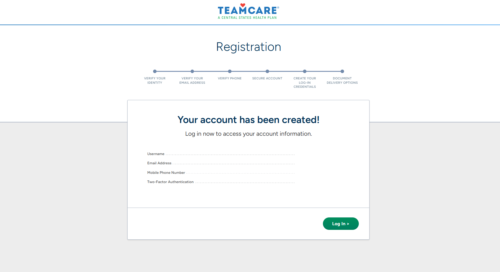 Account created