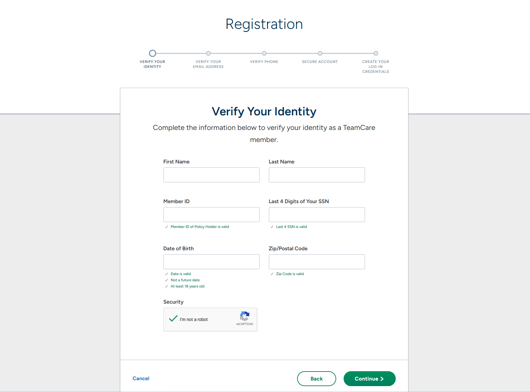 Verify identity