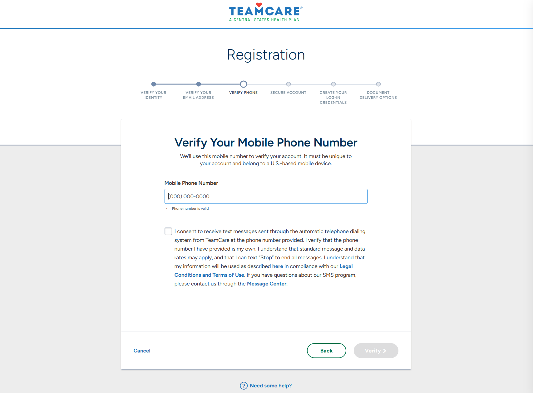 Verify mobile number