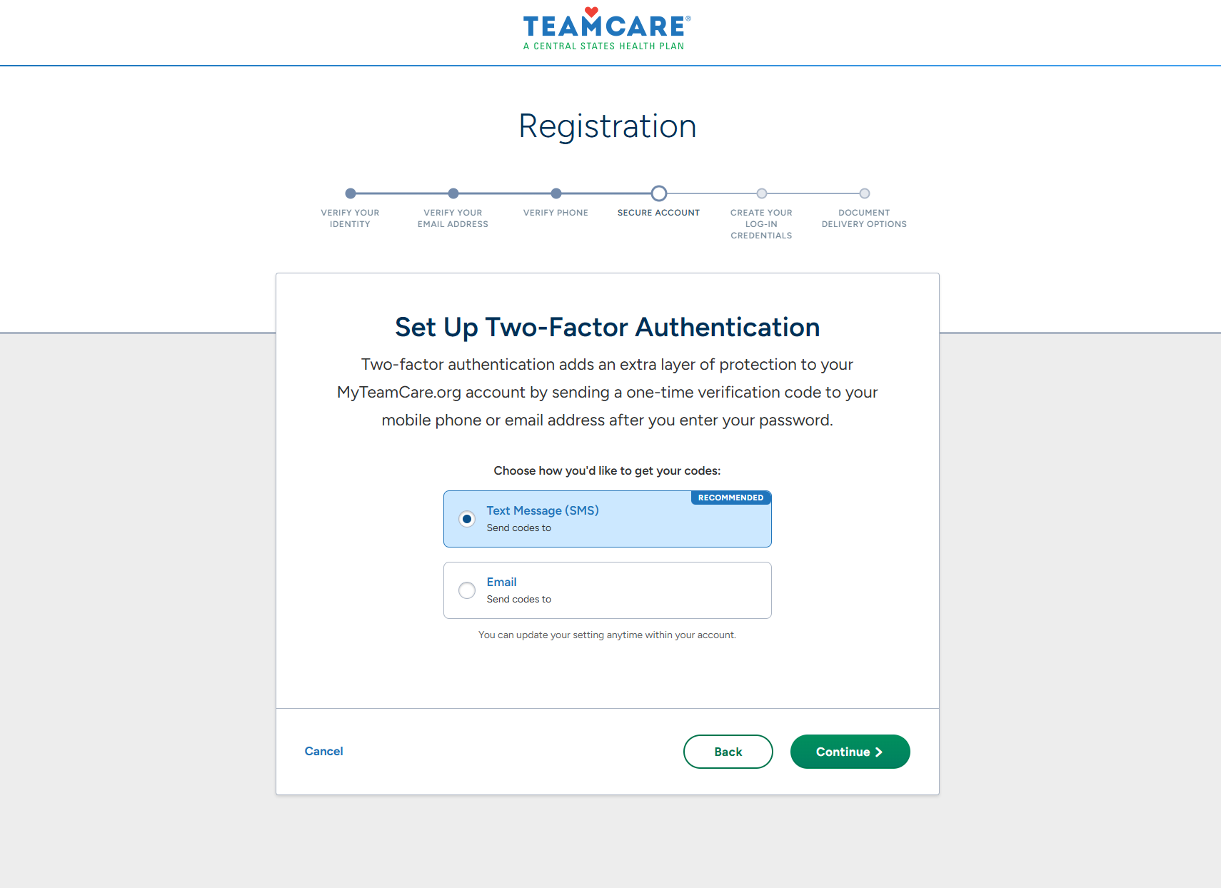 Set up two-factor authentication