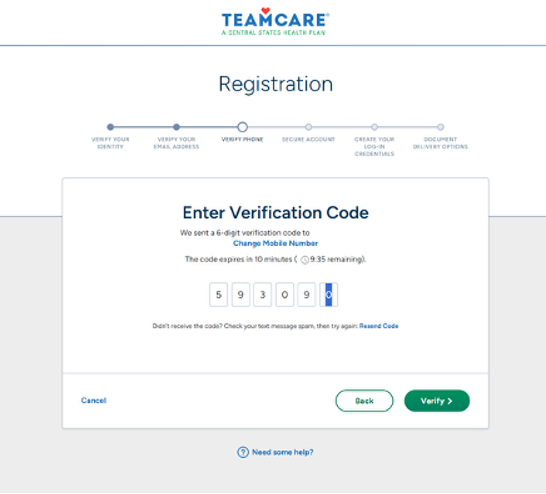 Enter verification code