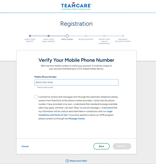 Verify mobile number