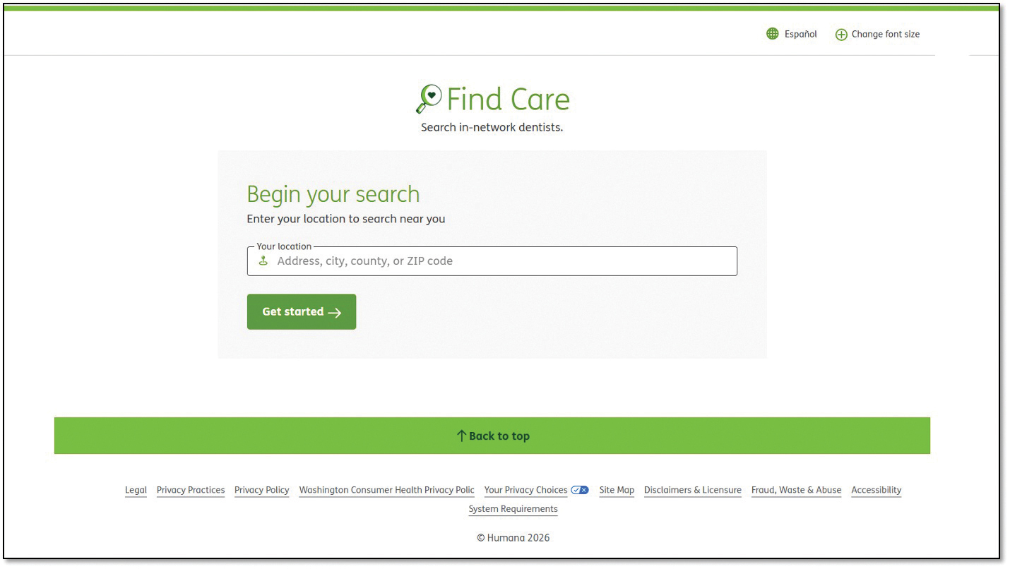 Humana Find a Provider Tool instructions