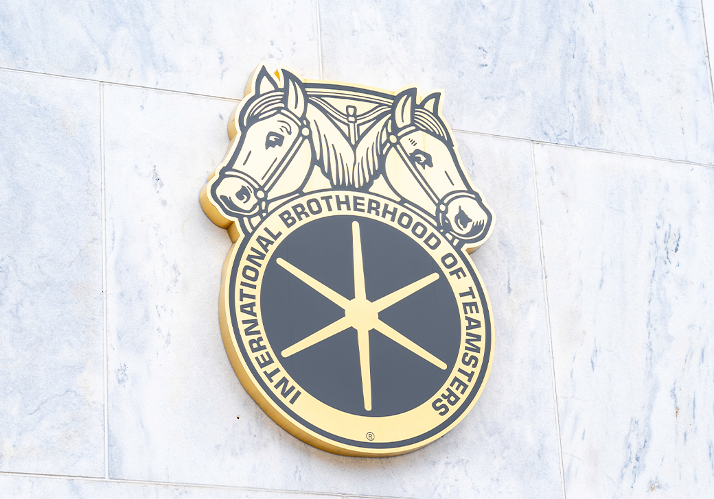 Seal of International Brotherhood of Teamsters (IBT)at the entrance of its office in Washington, DC. IBT is a labor union in the United States and Canada